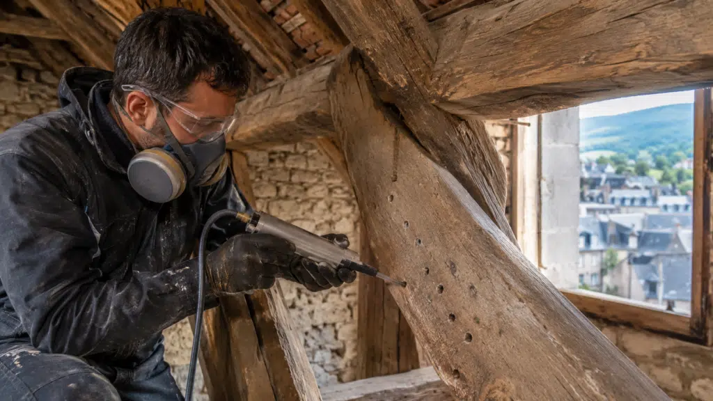 charpente attaquée capricorne tulle corrèze traitement maisons anciennes